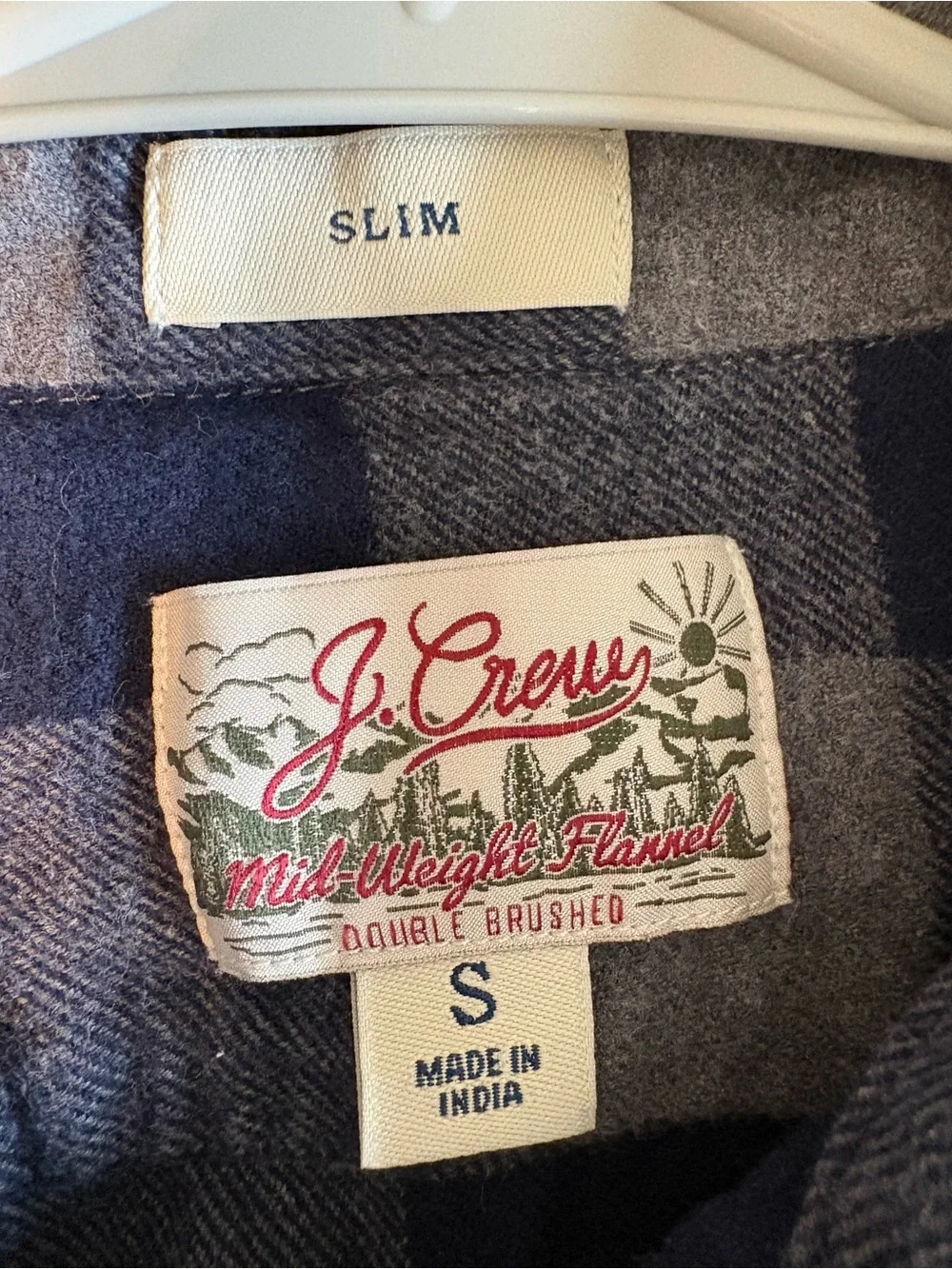 J. Crew Navy and Gray Buffalo Check Button-Down Shirt